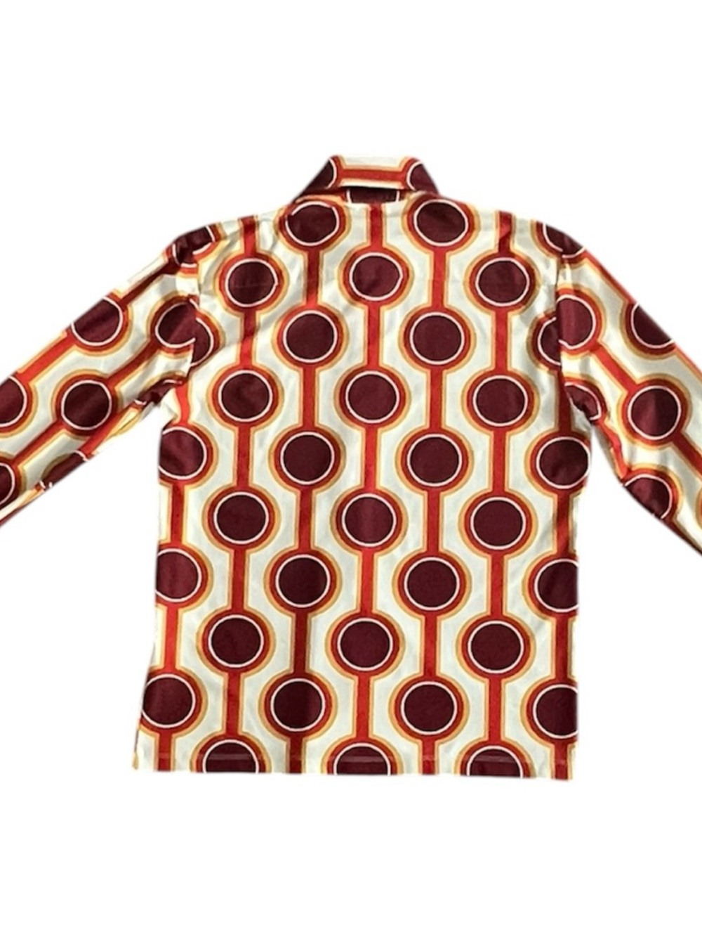 Dorothy Zudora 70’s Burning Sands Print Long Sleeve Button Up Shirt Medium - Picture 3 of 10
